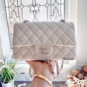 💗SOLD💗Auth. Chanel Mini Rectangular Caviar SHW